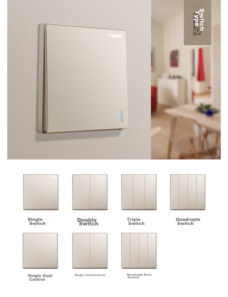 LEGRAND Накладная панель для розеток и выключателей Shidian Milan Gold, без рамки, тип 86, двойной выключатель, одинарное управление