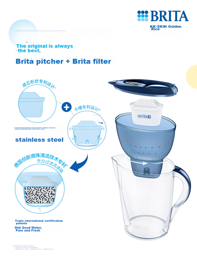 Фильтр-кувшин Brita Ocean Series 3.5л, синий, с 6 картриджами