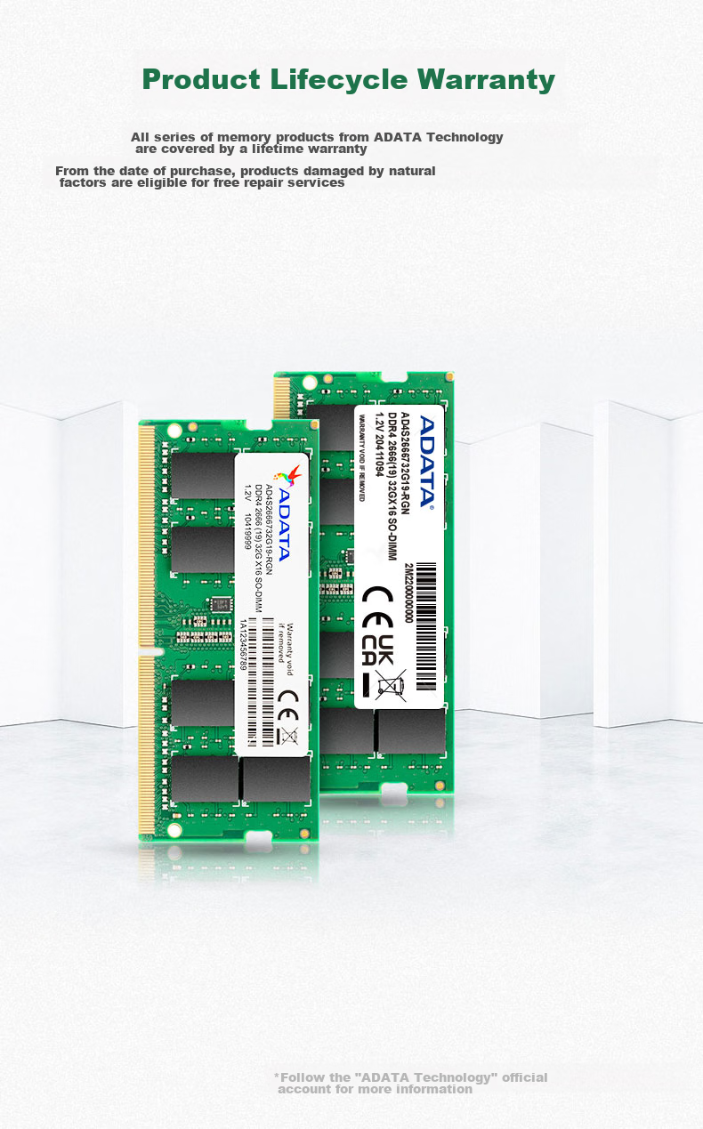 Оперативная память ADATA 8GB DDR4 2666MHz SO-DIMM для ноутбука