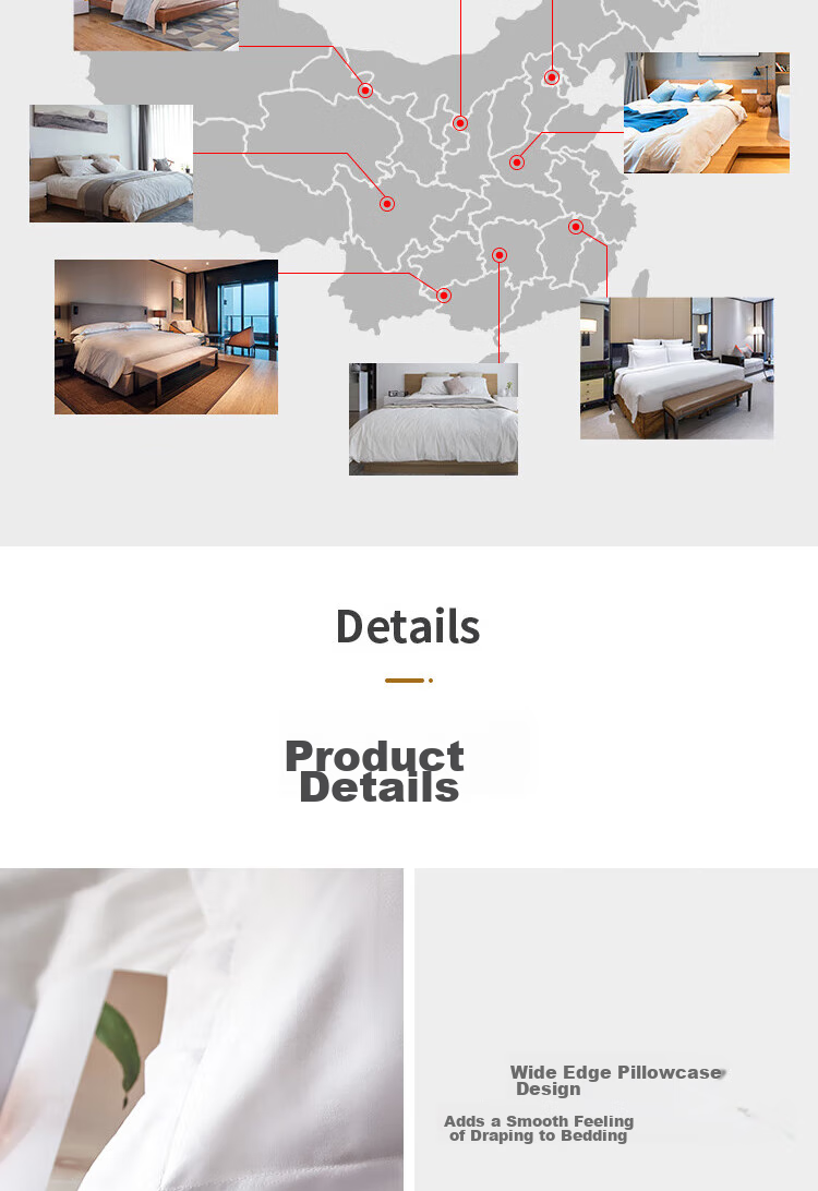 Постельное белье Ranpai Hotel, 100% хлопок, размер 220x240 см, для кровати 1.8 метра, цвет белый