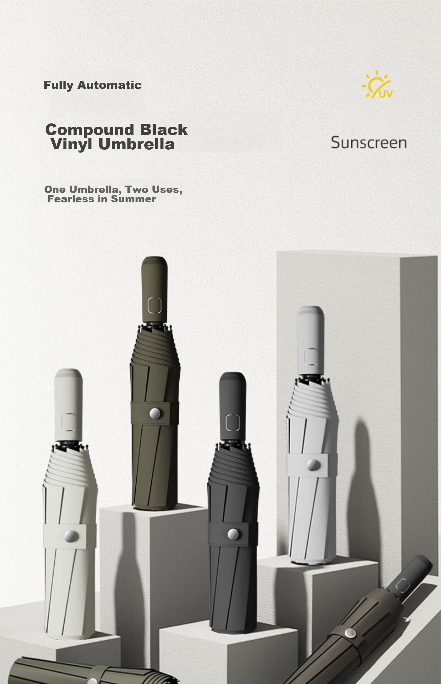Tianwei Umbrella - Автоматический зонт для дождя и солнца, большой портативный двойной навес, складной зонт, автоматический солнцезащитный навес, настраиваемый