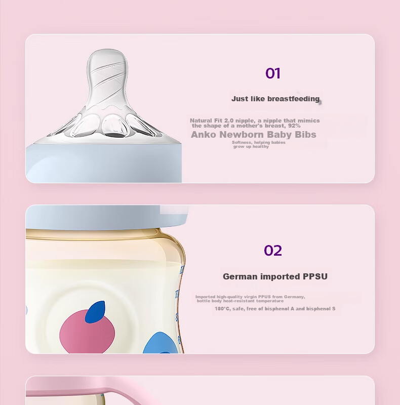 Бутылочка для кормления Philips AVENT, художественная роспись, цветная, с широким горлышком, PPSU, 260 мл, SCY943/01