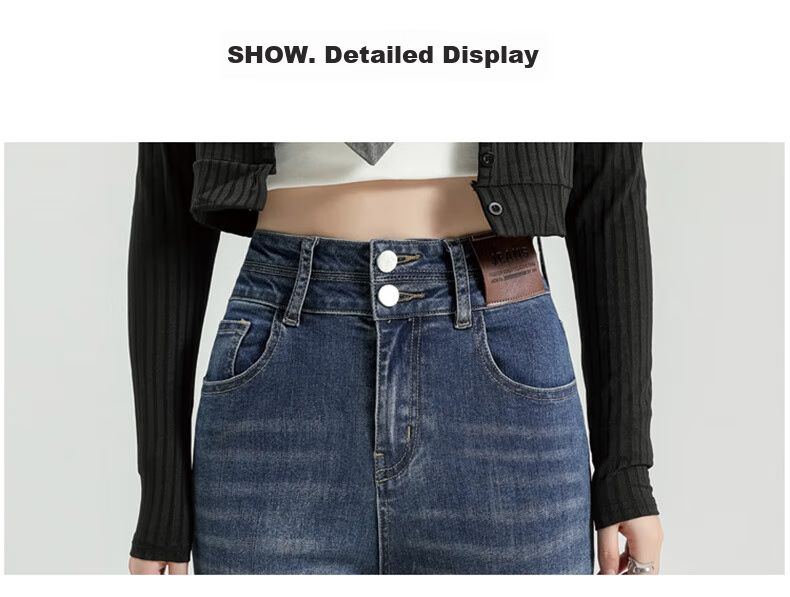 Джинсы Jeanswest женские, осенний винтажный стиль, модные, слегка расклешенные, с высокой талией, черные, размер M