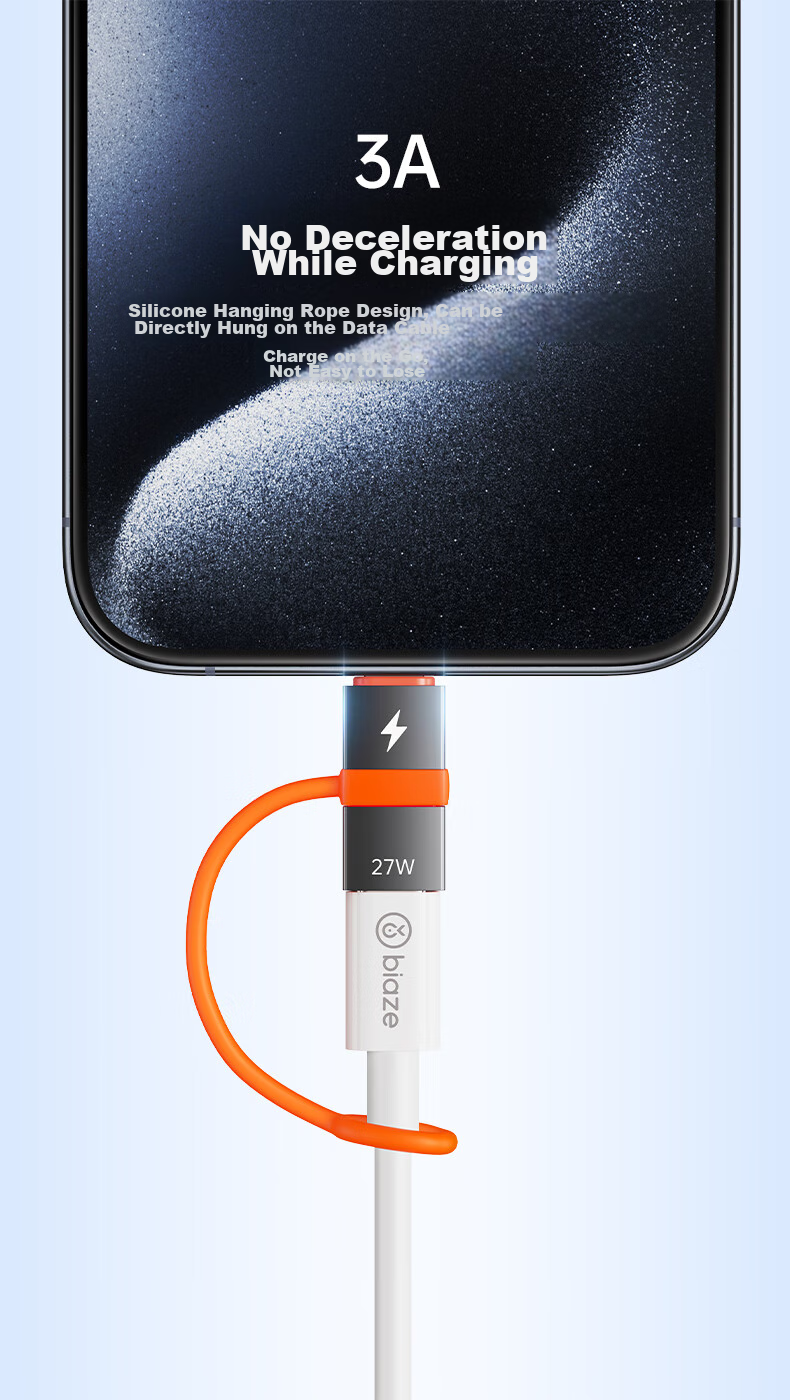 BIAZE Переходник Type-C на Lightning 27W, кабель для зарядки и передачи данных, для iPhone 14/SE/12/XR/8/7/6s