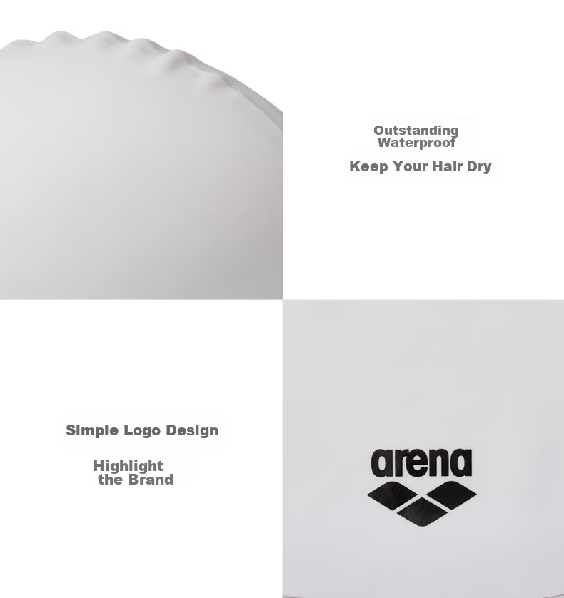 Шапочка для плавания Arena ECN1200, силиконовая, водонепроницаемая, для длинных волос, унисекс, черный