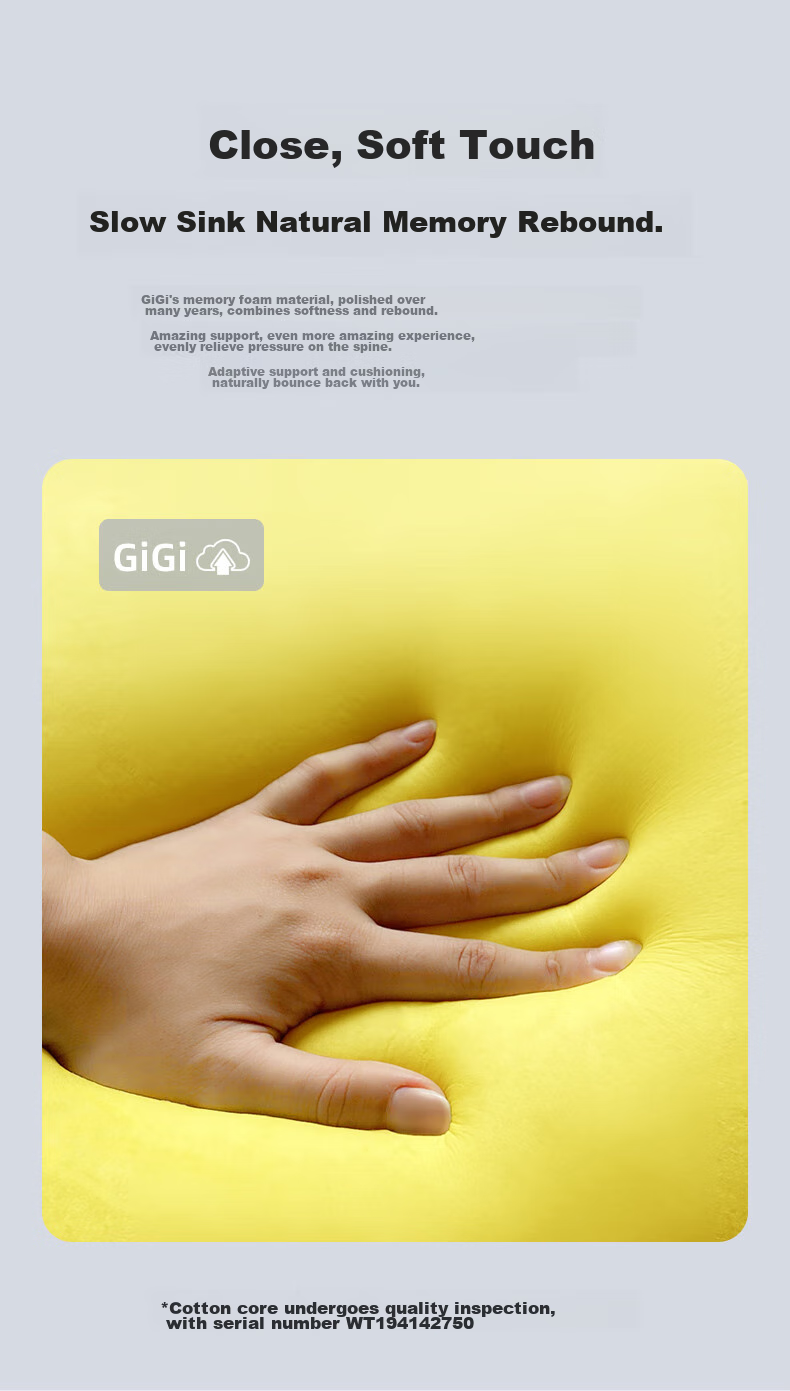 Автомобильная подушка GiGi с эффектом памяти, серая, универсальная, для поддержки шеи и спины