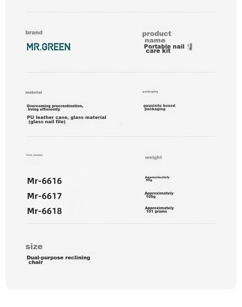 Набор маникюрных инструментов MR.GREEN, Германия, из нержавеющей стали, портативный, модель MR-6616