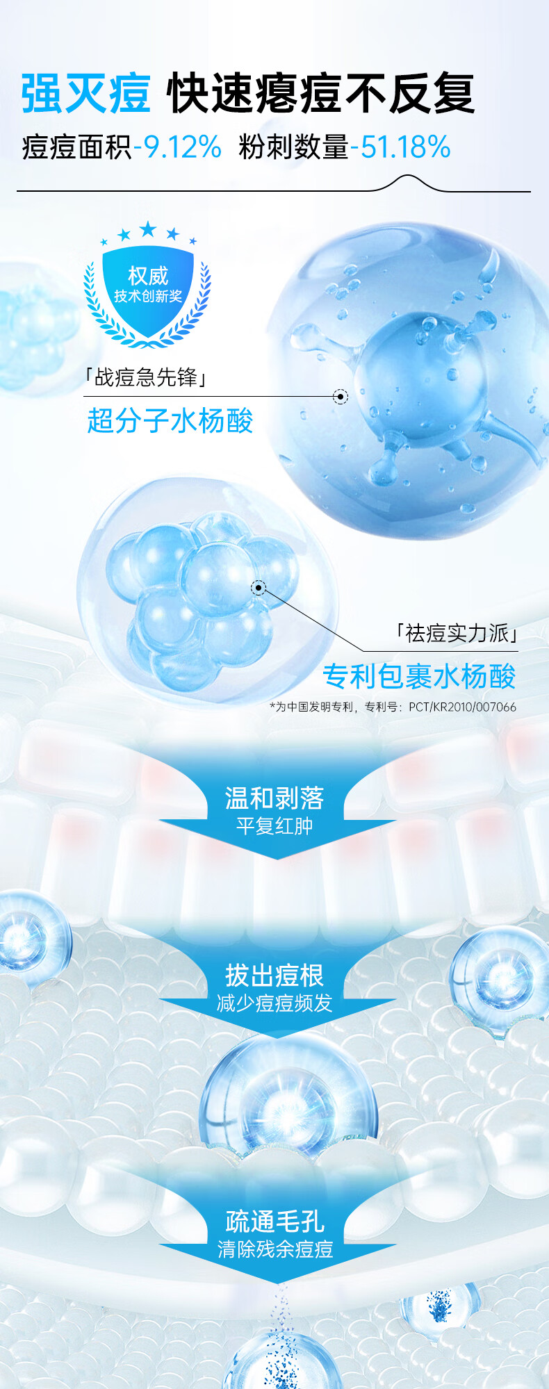 透真清颜水杨酸祛痘修护舒缓凝胶控油淡化痘印痘坑20g