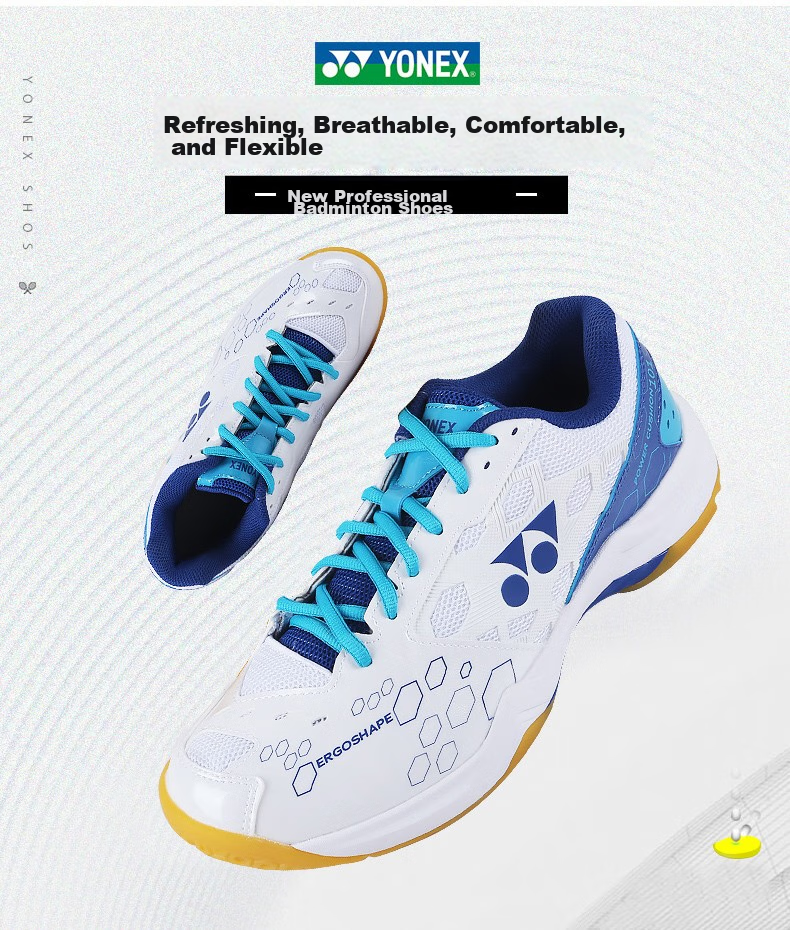 Кроссовки для бадминтона YONEX SHB101CR, мужские и женские, дышащие, амортизирующие, светло-голубые, размер 39