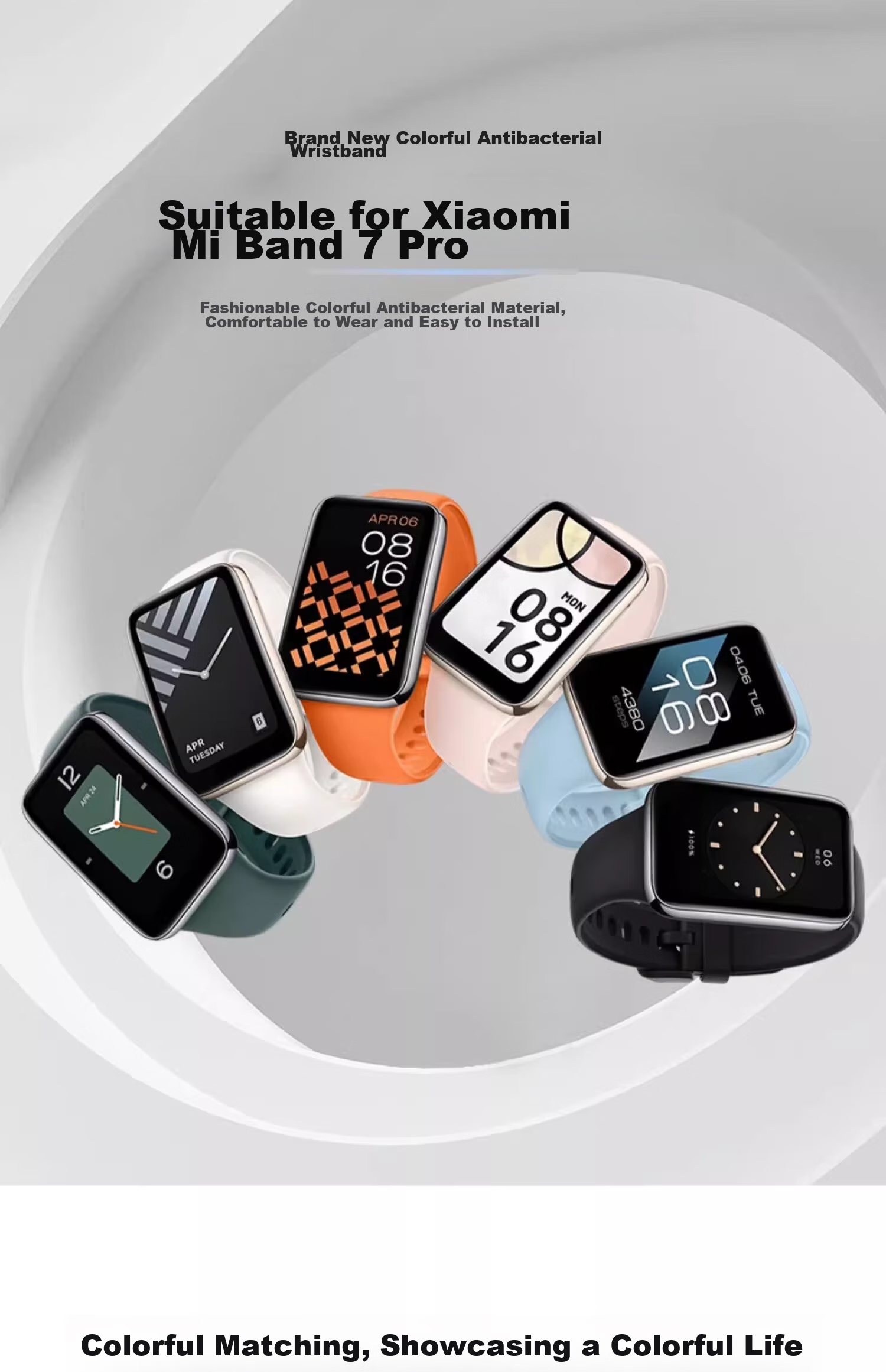 Ремешок CHENSONG для Xiaomi Mi Band 7 Pro, спортивный силиконовый, черный