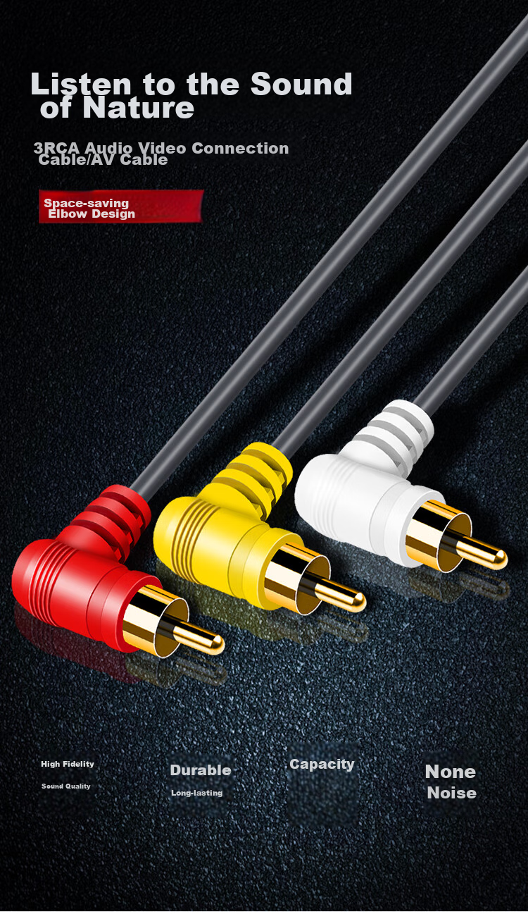 Аудиокабель Jinghua 3RCA - 3RCA, 1.8 метра, серый