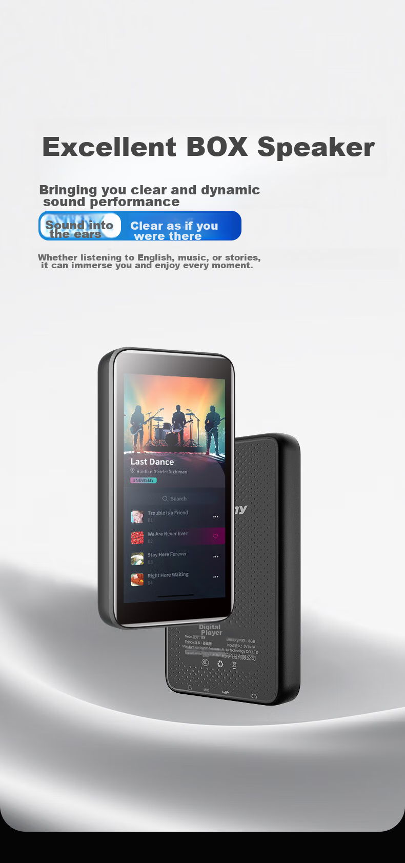 Портативный MP3-плеер Newsmy M8, 16 ГБ, WiFi, Bluetooth, 3.4 дюйма, видео, запись