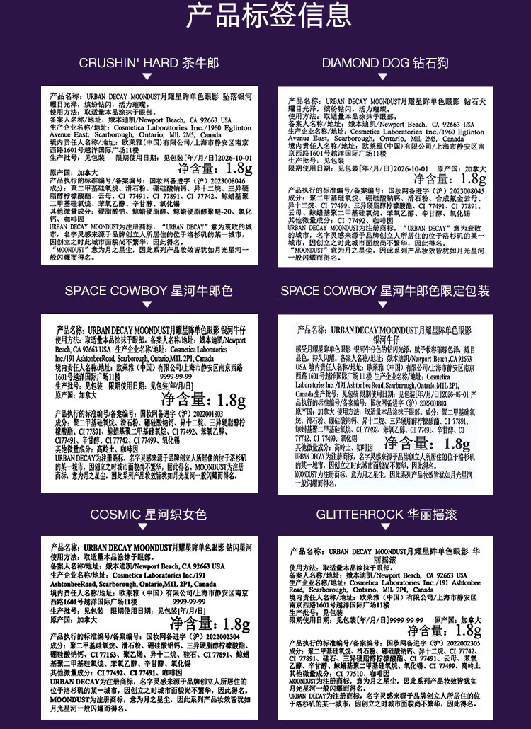 Urban DecayUrban Decay衰败城市UD牛郎单色眼影闪亮片生日礼物送女友