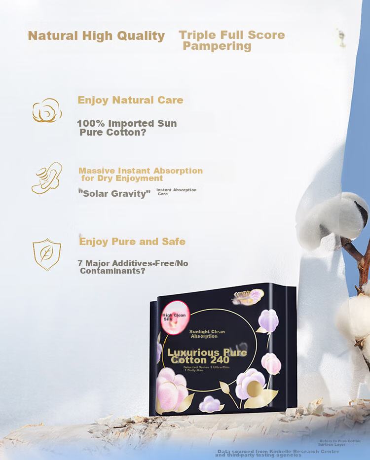 Kotex [Pure Cotton NO.1] Sunshine Baked Sanitary Napkins, 10 Packs, 66 Pieces, Day And Night Combination Menstrual Pads