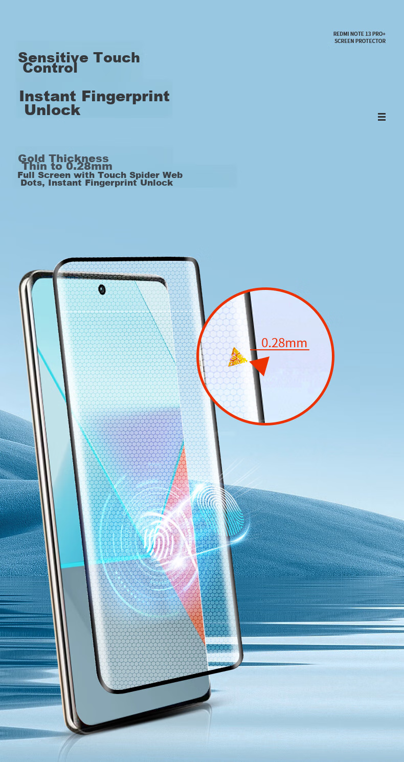 Защитное стекло LLUNC для Xiaomi Redmi Note 13 Pro+, 2 шт., ультратонкое, HD, изогнутое, защитная пленка, защита от отпечатков пальцев, защита от царапин