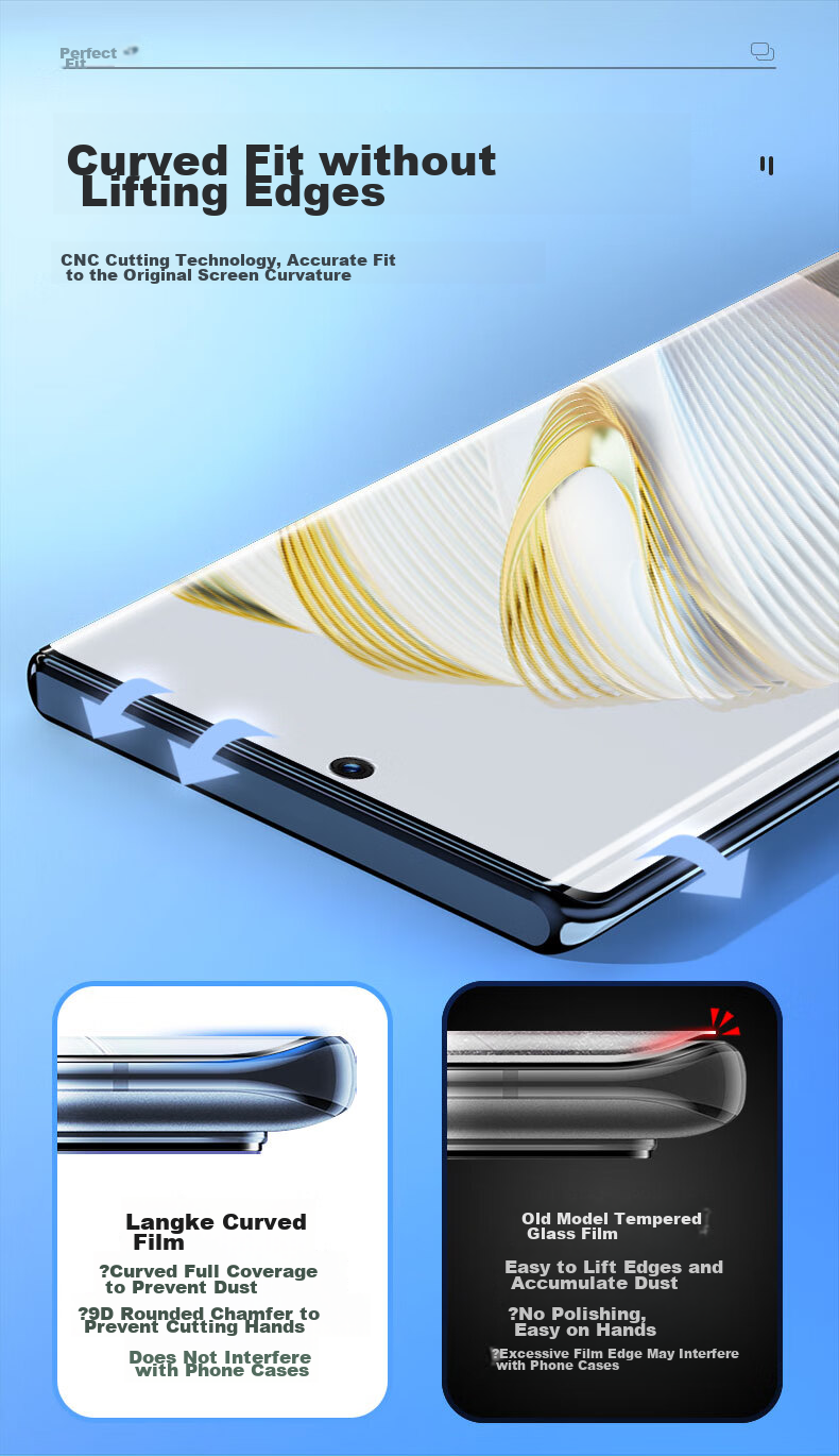 Защитное стекло LLUNC для Huawei Nova 10, ультратонкое, полное покрытие, высокая четкость, защита от падений и отпечатков пальцев