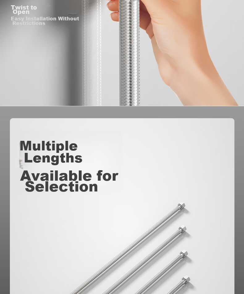 Гибкая подводка для воды MEJUE Z-04404, 80 см, из нержавеющей стали, для горячей и холодной воды, взрывобезопасная, высокое давление