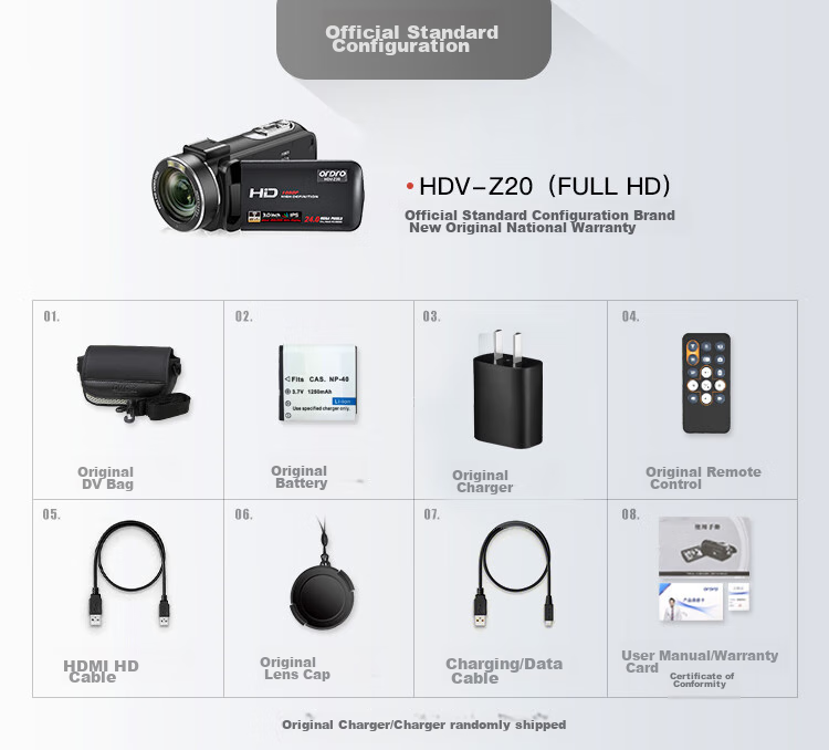 ORDRO Z20 4K HD Цифровая видеокамера, портативная профессиональная камера для дома, путешествий, встреч, TikTok