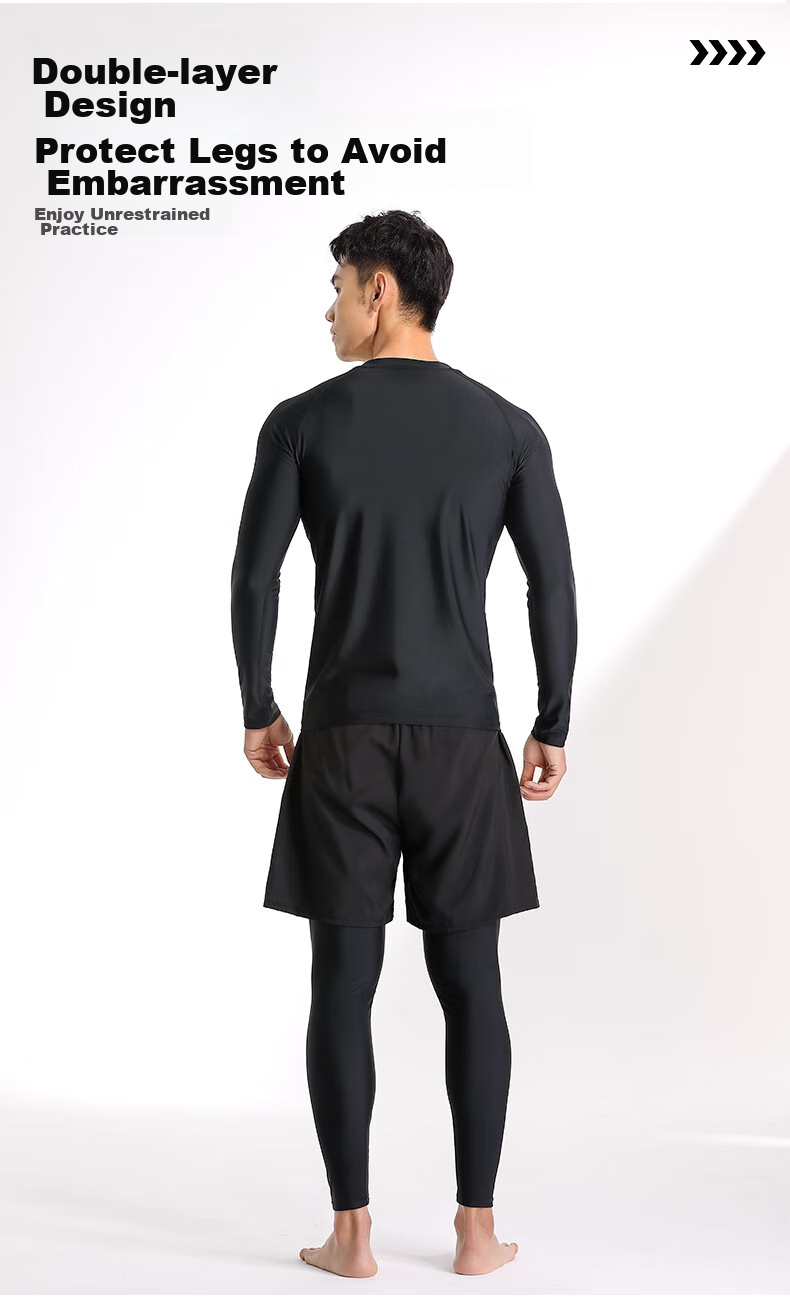 Мужской купальный костюм PEAK, комплект из двух частей с длинными рукавами, защита от УФ-излучения, для серфинга, дайвинга, горячих источников, размер L