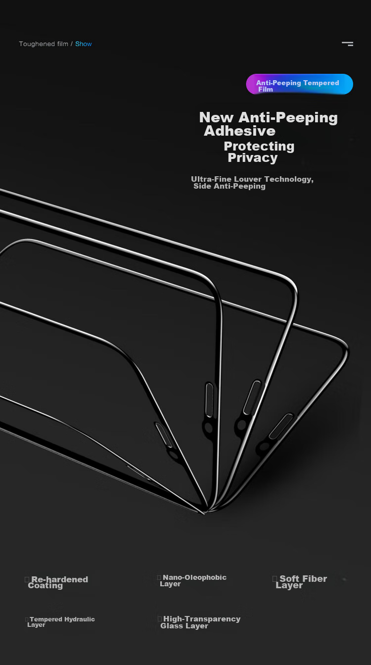 Защитное стекло PISEN для Apple iPhone X/XS/11 Pro, противоударное, антибликовое, с защитой от подглядывания, полное покрытие экрана