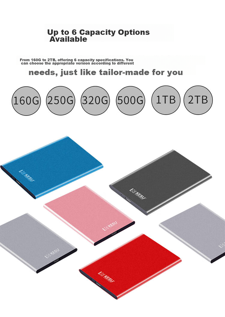 Внешний жесткий диск KESU 500 ГБ, портативный, USB 3.0, большой емкости, механический, для ноутбуков и телефонов, 2,5 дюйма, для хранения данных дома и в офисе