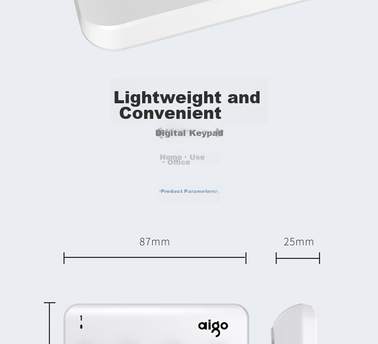 Цифровая беспроводная клавиатура Aigo N18MAX, 2.4G, черный, для ноутбуков и настольных компьютеров, для финансов, кассиров и биржевых стоек