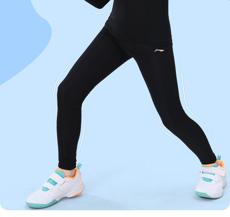 Детские компрессионные штаны Li-Ning, осенне-зимние, для баскетбольной тренировки, быстросохнущие, базовый слой, для футбола, бега, фитнеса, спортивные длинные штаны, размер 140
