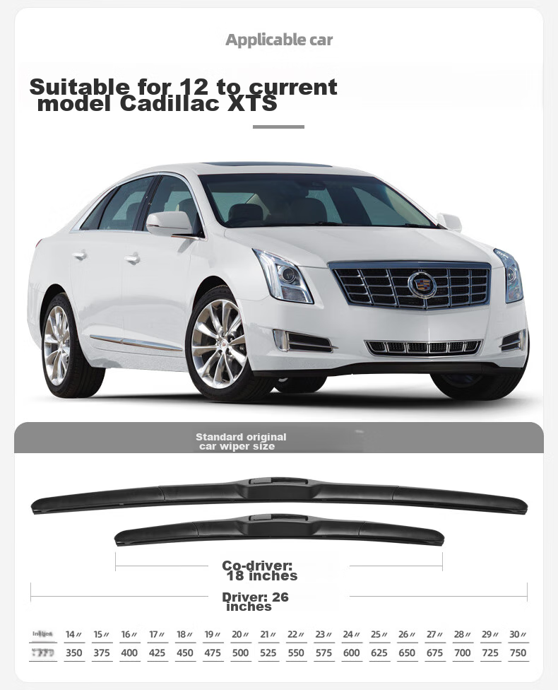 Бескаркасная щетка стеклоочистителя Deyun для Cadillac XTS, 26/18 дюймов, оригинальная заводская резиновая полоса, комплект из 2 шт.