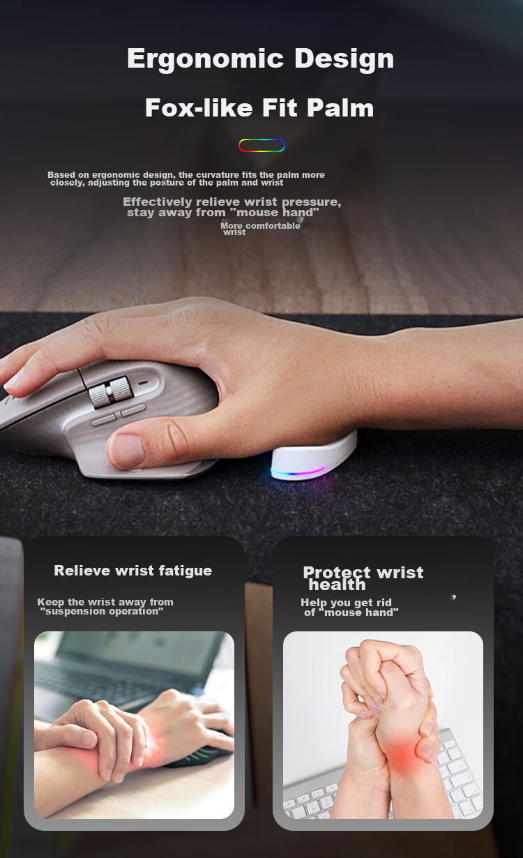 Игровая подставка под запястье DAREU PE-X1 с RGB-подсветкой, 99*39.5*16.5 мм, белая