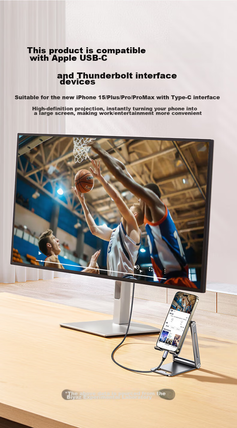 Переходник BIAZE Type-C на HDMI 2.0, 4K@60Hz, для расширения экрана, зеркалирования, для ноутбуков Apple, Huawei, телефонов, планшетов iPad для подключения к телевизору или проектору