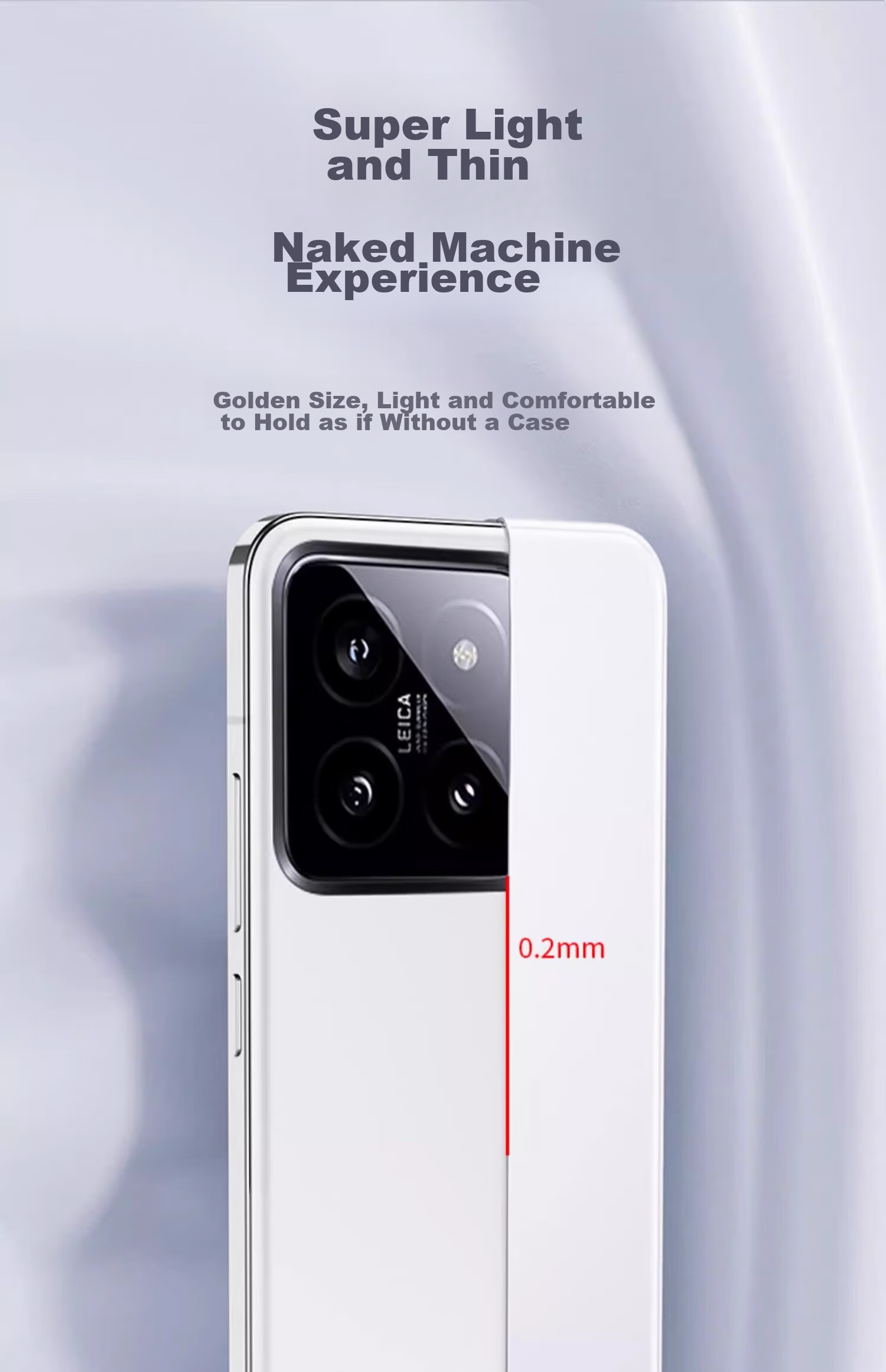 Чехол-накладка EDDGA Ultra-Thin Frosted для Xiaomi 14, противоударный, приятный на ощупь, полупрозрачный белый