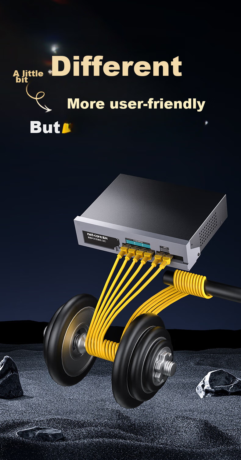 Коммутатор Netcore S6P, 6 портов 100 Мбит/с, POE 65 Вт, с защитной защелкой, для видеонаблюдения, неуправляемый