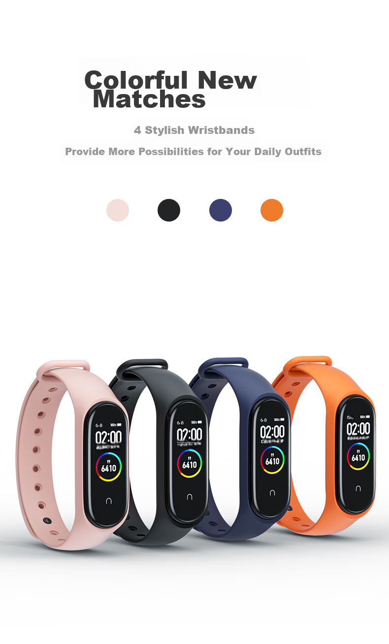 Ремешок CangHua для Xiaomi Mi Band 3/4, спортивный, черный, силиконовый, NFC