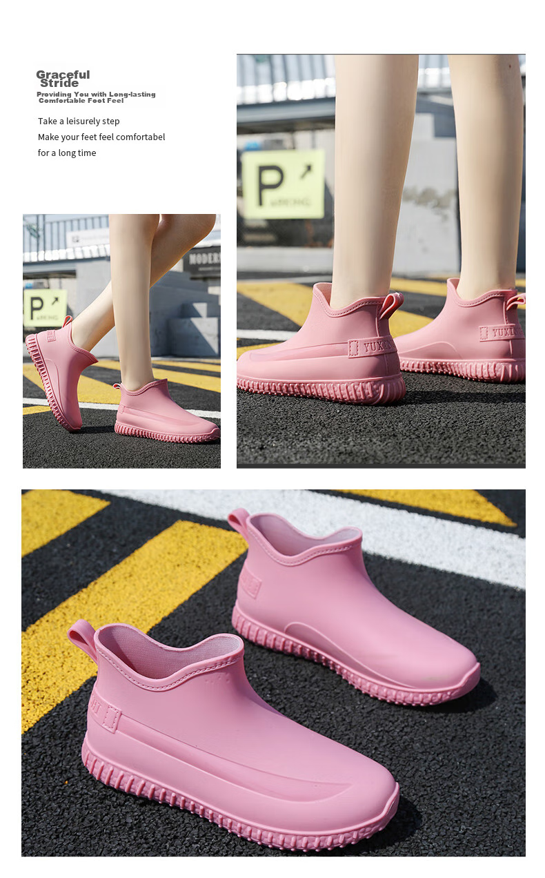 Женские резиновые сапоги FOOTOPPO, короткие, водонепроницаемые, модные, низкие, для улицы, нескользящие