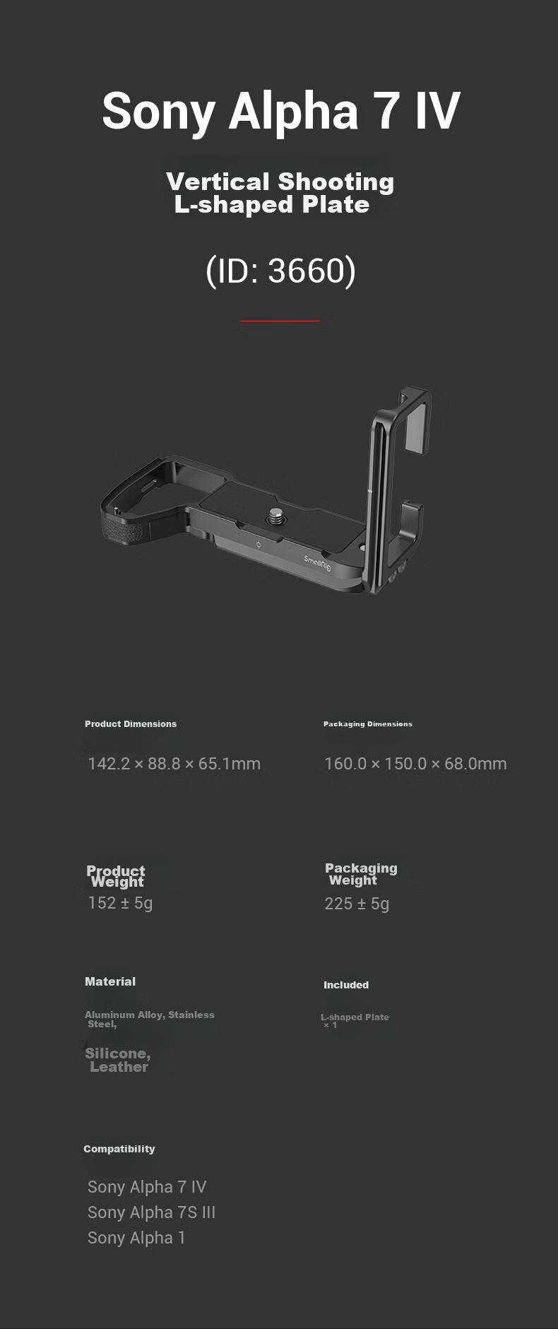 Комплект для расширения камеры SmallRig 3667B, клетка для Sony A7m4/A74/A7S3/A7R5/A1, полнопокрывный каркас, аксессуары для фотосъемки