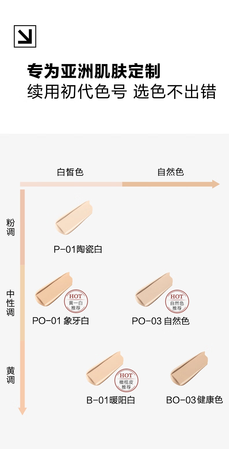 兰蔻新持妆轻透粉底液PO-03自然白30ml遮瑕化妆品礼盒生日新年礼物女