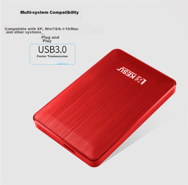 Портативный внешний жесткий диск KESU, 500 ГБ, USB 3.0, стильный черный, 2,5 дюйма, для резервного копирования файлов и фотографий, внешний накопитель