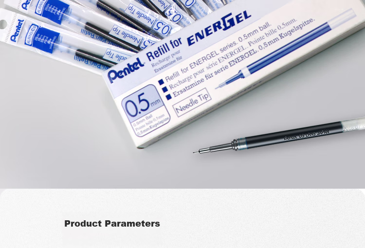Набор стержней для гелевой ручки Pentel LRN5, 0.5 мм, черные, 12 шт.