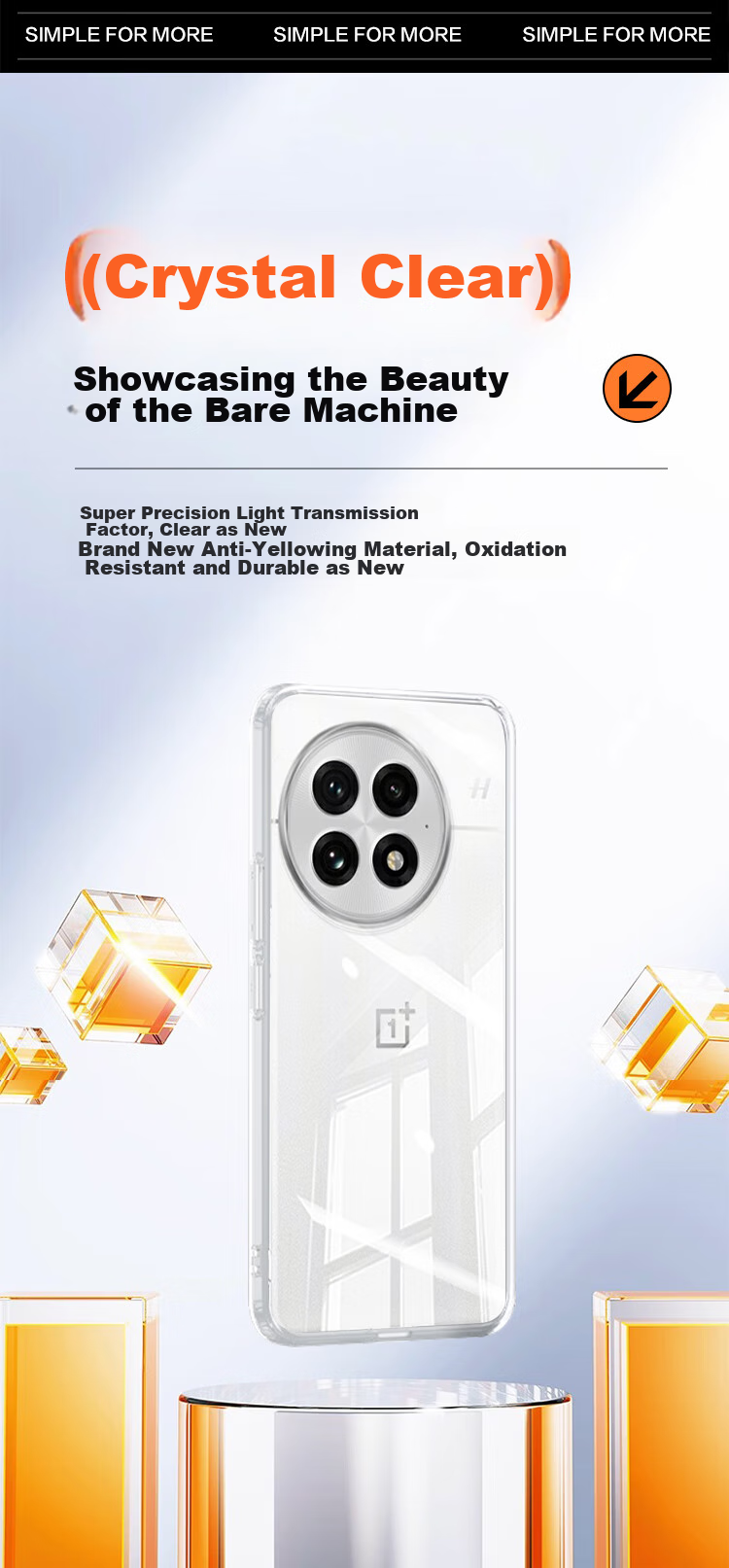 Чехол KOOLIFE для OnePlus 13, прозрачный, противоударный, защита камеры, тонкий, приятный на ощупь, защита от отпечатков пальцев
