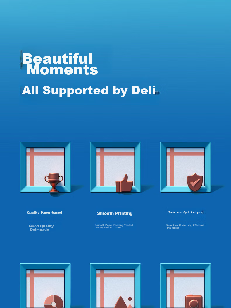 Фотобумага Deli A4, 230 г/м², глянцевая, двусторонняя, 50 листов