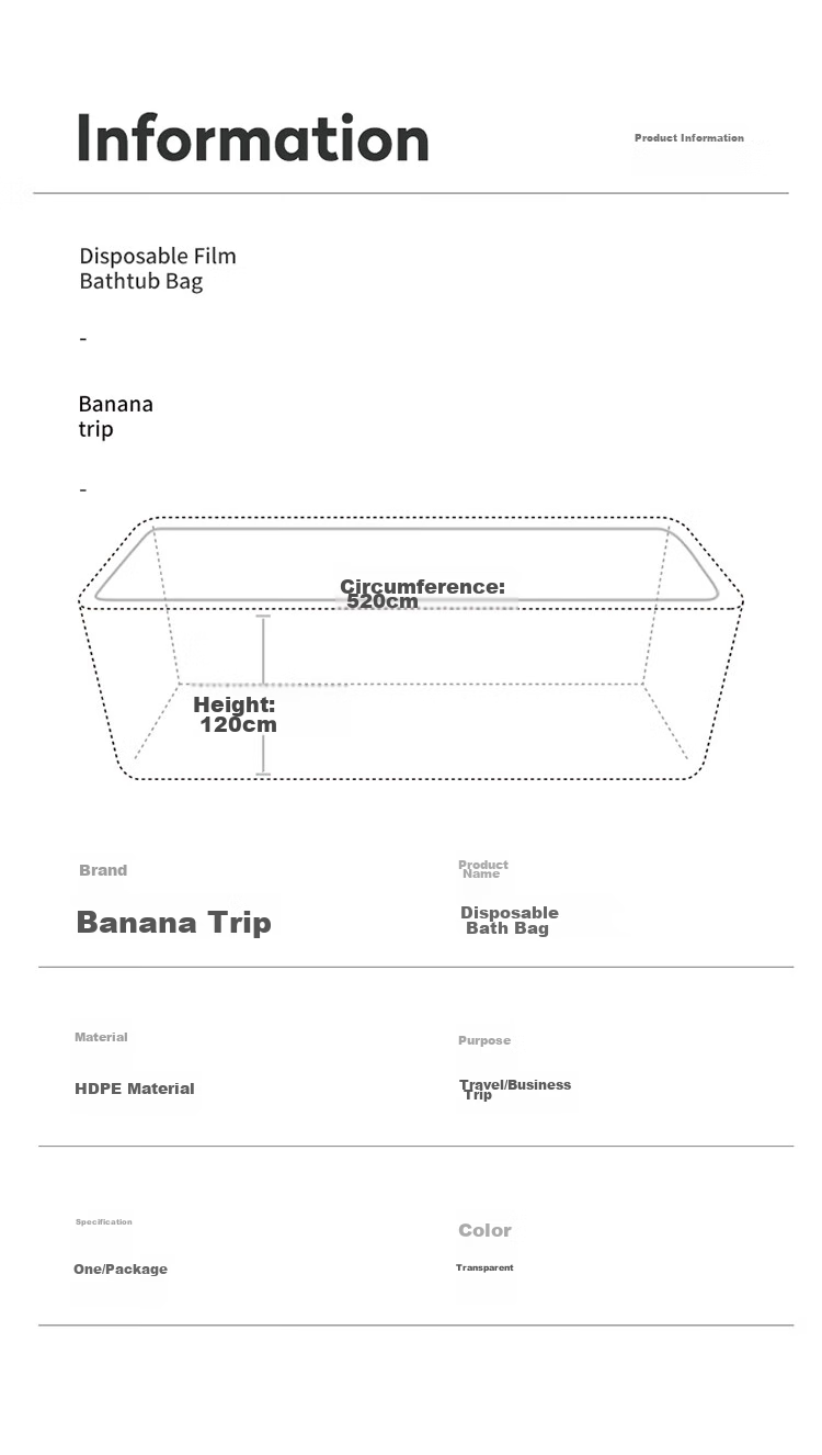 Одноразовые пакеты для ванны BANANA TRIP, 5 шт.
