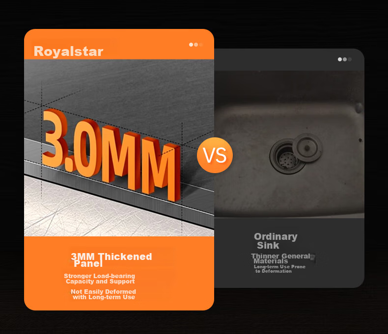 Кухонная мойка Royalstar, нержавеющая сталь, нано-соты, устойчивая к царапинам, двойная конструкция с выдвижным смесителем, 68x45 см