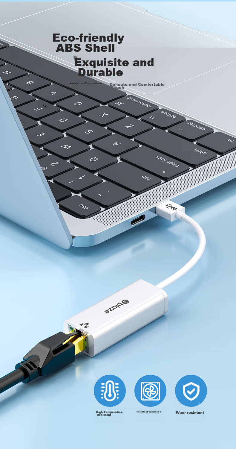 Сетевой адаптер BIAZE USB - RJ45 Ethernet, 100 Мбит/с, драйверы не требуются, для Apple, Huawei, Switch