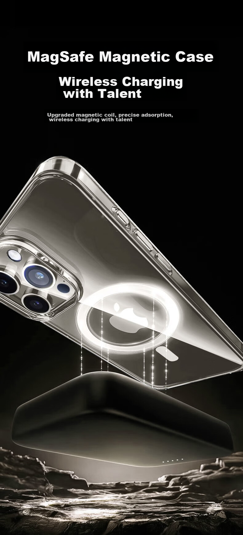 Прозрачный силиконовый чехол KOOLIFE для Apple iPhone 16 Pro Max, противоударный, с MagSafe