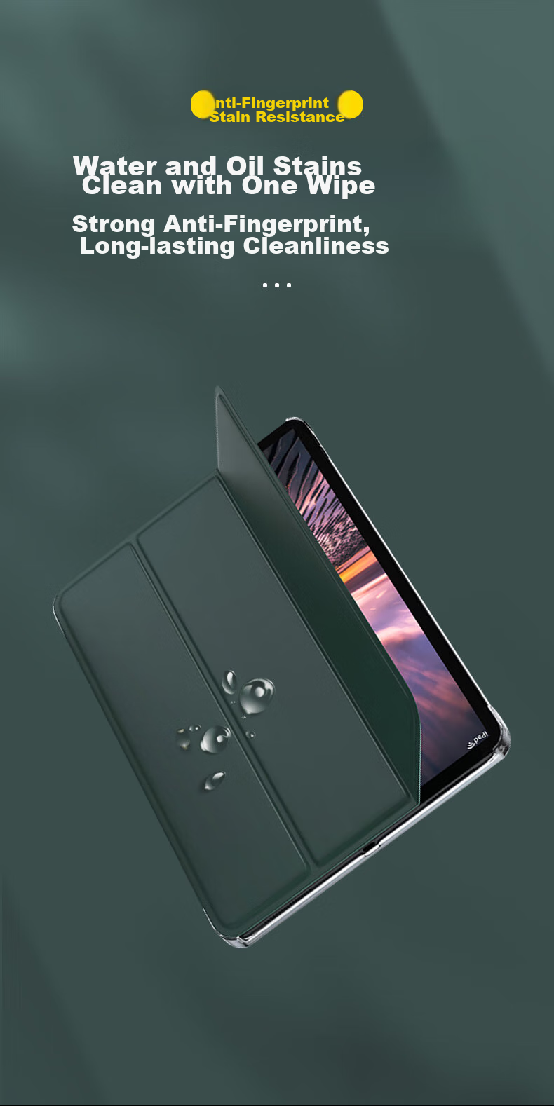 Чехол PISEN для iPad Pro/Air 10.9/11 дюймов, темно-зеленый, с полной защитой от ударов, тонкий, с трехстворчатой подставкой, совместимый с Apple iPad Air 7/6, Pro 18-22