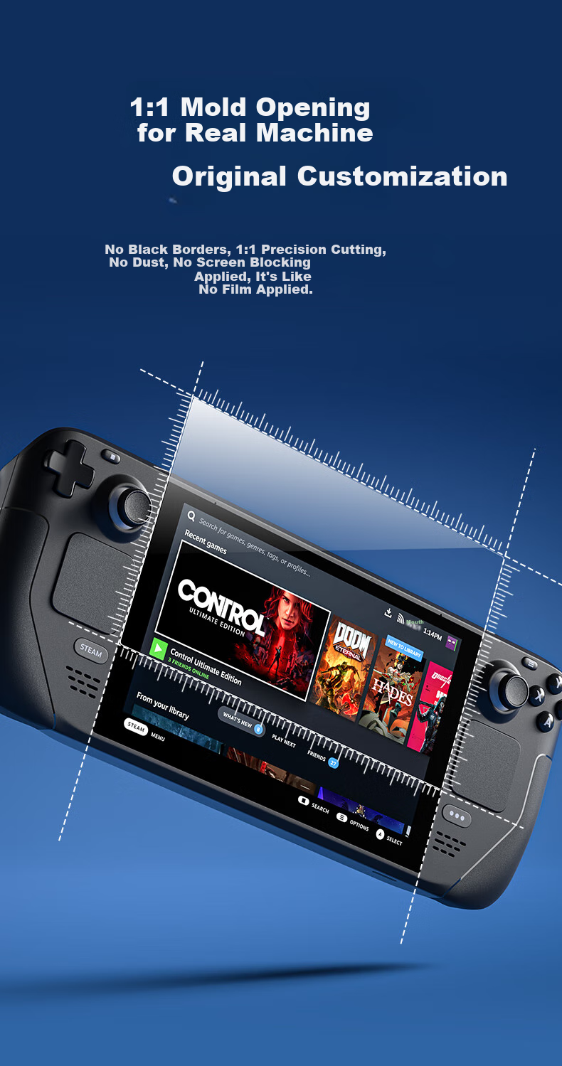 Защитная пленка JSAUX для Steam Deck OLED, 2 шт., антибликовая, матовая, HD, закаленное стекло, аксессуары для портативной игровой консоли