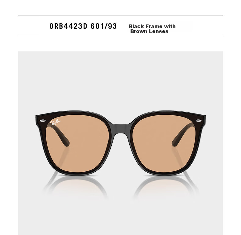 Солнцезащитные очки RayBan 0RB4423D, унисекс, черная оправа, темно-серые линзы, размер 66