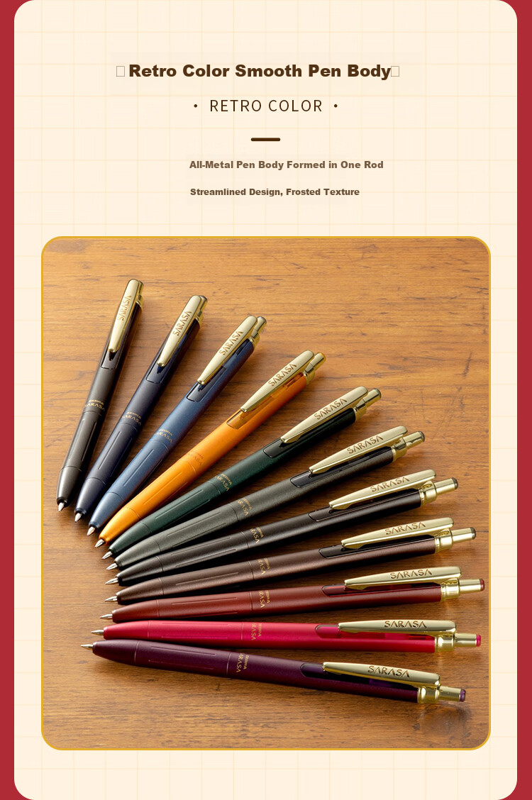 ZEBRA JJ57 Premium Pen Retro Series 0.5mm Retractable Gel Pen, Business Signing Pen, Office Pen JJ57 Dark Brown Single Pe