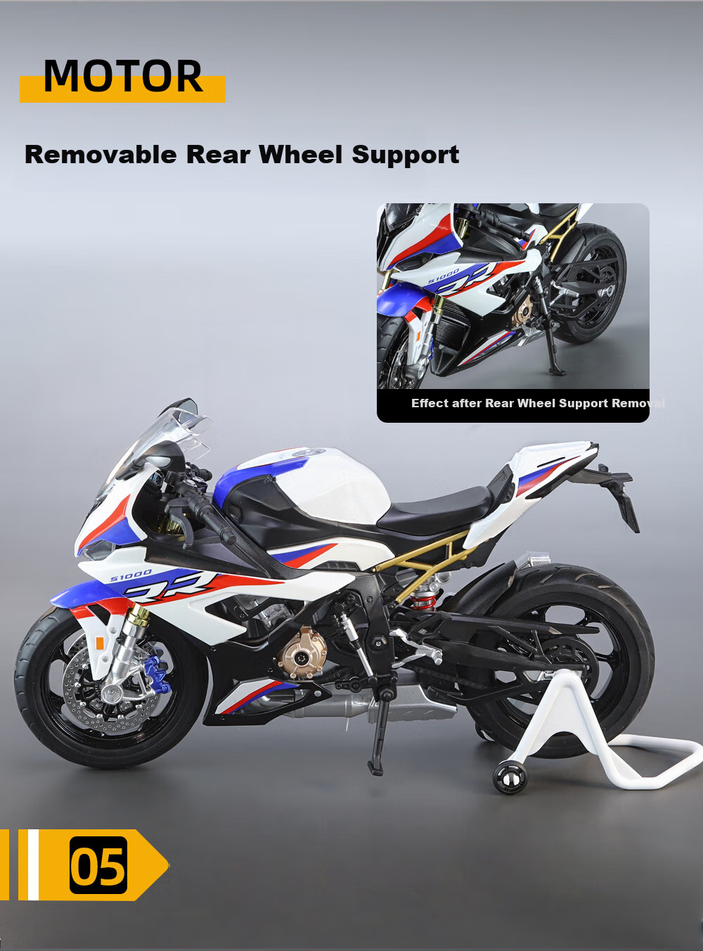Модель мотоцикла Chiyumoxing 1:9, BMW S1000RR, литая модель из сплава, игрушечный мотоцикл для мальчиков, подарок на День святого Валентина
