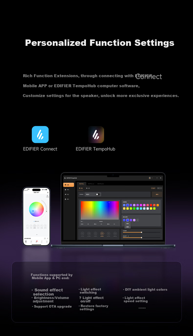 Компьютерные колонки Edifier M30 Plus, саундбар для ПК, игровая акустика с RGB подсветкой, цвет вишневая роза, подарок на День Святого Валентина